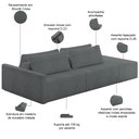 Ver imagem 3 de Sofá Ilha Modular para Sala 232cm com Puff Dublin K01 Bouclê Cinza - Lyam Decor