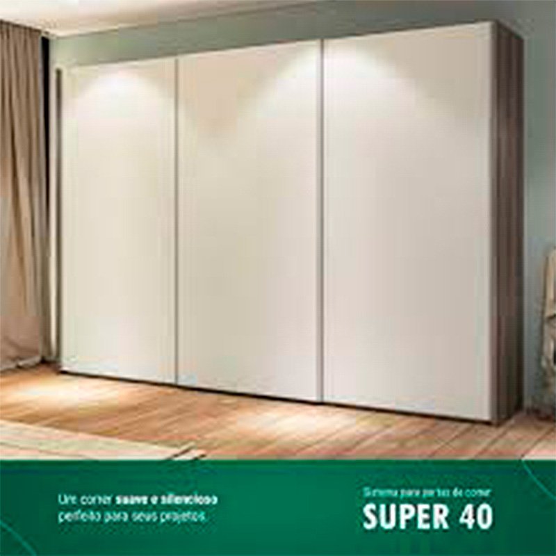 Sistema De Portas De Correr Bigfer Super 40 2 Portas 21 A 28Mm Com Amortecimento - 2