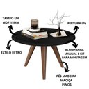Ver imagem 2 de Mesa De Centro Tampo Redondo 52x33cm Grazy Preto
