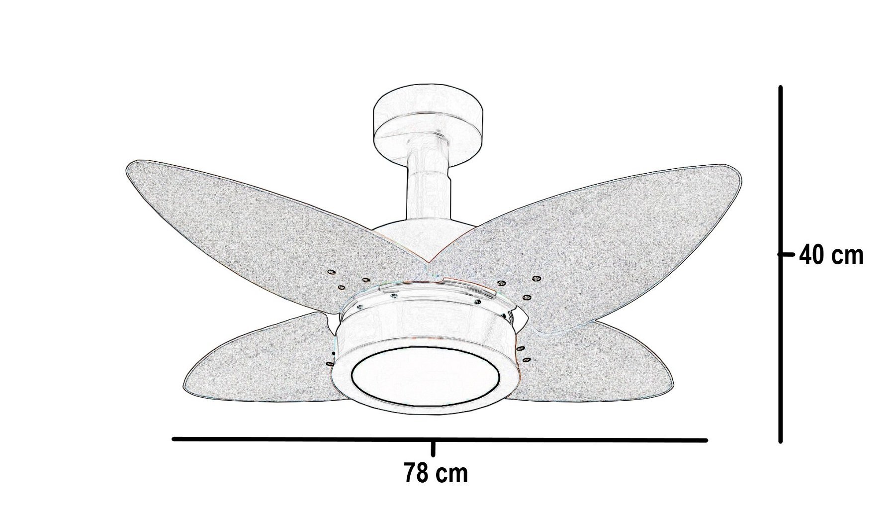 Ventilador de Teto Aspen LED Venti-delta 3000k Preto 4Pás Freijó 110V - 3