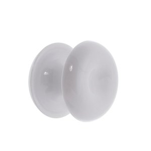 Puxador Duplo Redondo de Resina para Porta de Vidro Branco Grande