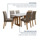 Ver imagem 7 de Conjunto Sala de Jantar 6 Lugares Retangular Tampo Vidro/MDF Mesa Bold e Cadeiras Pés Madeira Jade Bege Amêndoa Clean/Off White/Animale Bege