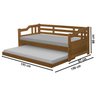 Sofa Cama Solteiro Com Cama Auxiliar Madeira Castanho AT Moveis - 3