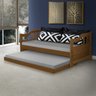 Sofa Cama Solteiro Com Cama Auxiliar Madeira Castanho AT Moveis - 4