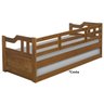 Sofa Cama Solteiro Com Cama Auxiliar Madeira Castanho AT Moveis - 6