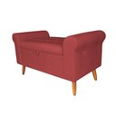 Ver imagem 2 de Recamier Bau Rio 140cm Suede Madeira Bordô Inova Decor