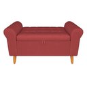 Ver imagem 1 de Recamier Bau Rio 140cm Suede Madeira Bordô Inova Decor
