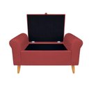 Ver imagem 3 de Recamier Bau Rio 140cm Suede Madeira Bordô Inova Decor