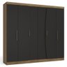 Guarda Roupa 240cm 06 Portas e 03 Gavetas M556 Kappesberg - Nogueira/preto Fosco - 1