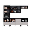 Ver imagem 4 de Cozinha Modulada 5 Peças 9 Portas 6 Gavetas MDF Dodradiça Slow Motion Lúmina Itatiaia Grafite/Fendi Cinza