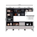 Ver imagem 3 de Cozinha Modulada 5 Peças 9 Portas 6 Gavetas MDF Dodradiça Slow Motion Lúmina Itatiaia Grafite/Fendi Cinza