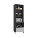 Ver imagem 6 de Cozinha Modulada 5 Peças 9 Portas 6 Gavetas MDF Dodradiça Slow Motion Lúmina Itatiaia Grafite/Fendi Cinza