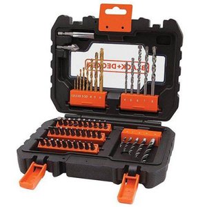 Kit De Brocas E Pontas 50 Peças Titânio At232 Black+decker