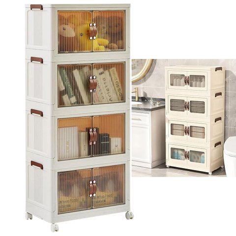 Armario Organizador Dobravel 4 Andares Empilhavel Organizaçao Decoraçao Livro Roupa Lenço Casa Quart