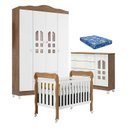 Ver imagem 1 de Quarto de Bebê New Selena 4 Portas com Berço Lila e Cômoda Selena Branco Acetinado Amadeirado e Colc