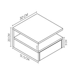 Mesa de Cabeceira Moderna com Gaveta - Elegância para Seu Quarto/sala/escritório/comércio -preto - 2