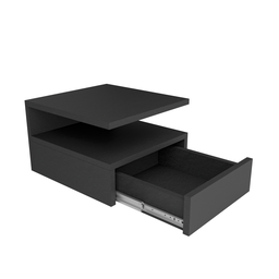 Mesa de Cabeceira Moderna com Gaveta - Elegância para Seu Quarto/sala/escritório/comércio -preto - 3