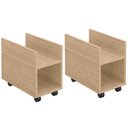 Ver imagem 1 de Kit 02 Suportes Para Cpu E Nobreak Com Rodízios Guide L03 Amadeirado - Lyam Lyam Decor