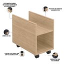 Ver imagem 4 de Kit 02 Suportes Para Cpu E Nobreak Com Rodízios Guide L03 Amadeirado - Lyam Lyam Decor