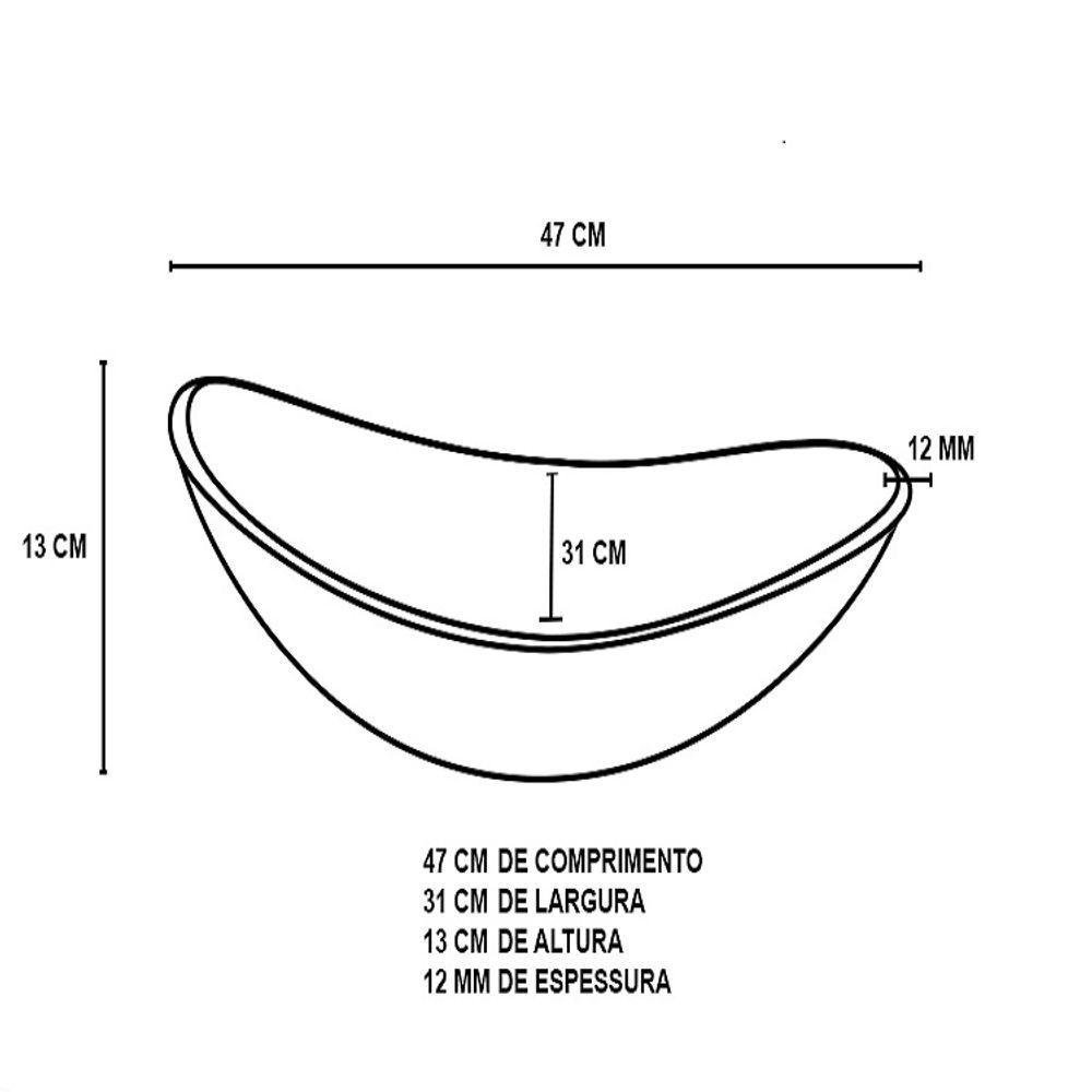 Cuba de Vidro Oval 47cm Jateada - 4