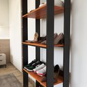 Ver imagem 5 de Sapateira com 3 Prateleiras para Quarto ou Hall de Entrada com Sapatas Plásticas Nos Pés - Preto com