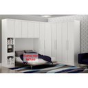 Ver imagem 1 de Quarto Modulado Rizon 6 Peças (1 Armário Ponte + 1 Closet + 3 Guarda Roupas + 1 Complemento) QC213 B