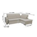 Ver imagem 2 de Sofá Istambul 2.60x1.90m Retrátil e Reclinável com Chaise - Bege