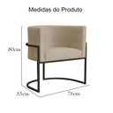 Ver imagem 7 de Poltrona Decorativa Luana Base Preta Suede Cores - DS Estofados Poltrona Luana Capuccino