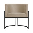 Ver imagem 2 de Poltrona Decorativa Luana Base Preta Suede Cores - DS Estofados Poltrona Luana Capuccino