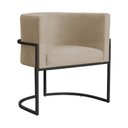 Ver imagem 1 de Poltrona Decorativa Luana Base Preta Suede Cores - DS Estofados Poltrona Luana Capuccino