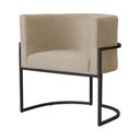 Ver imagem 3 de Poltrona Decorativa Luana Base Preta Suede Cores - DS Estofados Poltrona Luana Capuccino