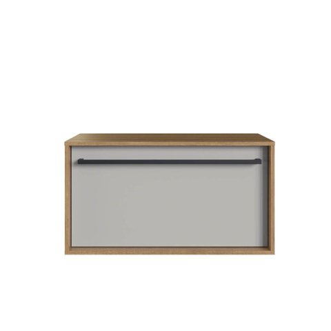 Gabinete de Banheiro Suspenso 80cm com 1gavetão Puxador Toalheiro Bh8040 Mel/arenas
