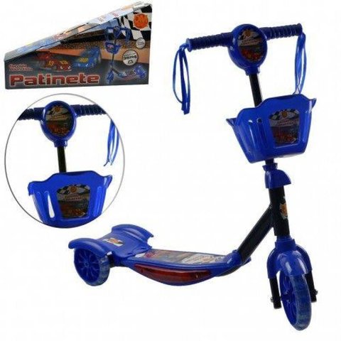 Patinete Minino 3 Rodas Para Crianças Com Cesta Corrida Divertida - Dmr5026