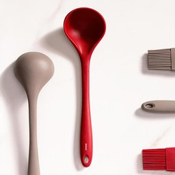 Kit 3 Conchas Silicone Vermelha 27cm Servir Feijão Colher Brinox Utensílios Cozinha - 3 Kit 3 Conchas Silicone Vermelha 27cm Servir Feijão Colher Brinox Utensílios Cozinha - 3
