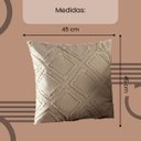 Ver imagem 3 de Kit 4 Capas Almofada Anevely 45x45cm Cor Caqui Micro Percal 300 Fios Sofa Neutra