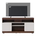 Ver imagem 3 de Rack Yara 136cm P/tv até 47 Polegadas 2 Portas C/detalhes Frisados e Rodizío Colibri
