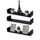 Ver imagem 2 de Kit 3 Prateleiras U 60 x 25cm Preta Suporte Invisível