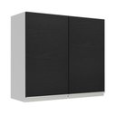 Ver imagem 1 de Armário de Cozinha Aéreo 70 cm 2 Portas Branco/Preto Glamy Madesa