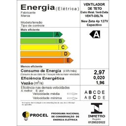 Ventilador De Teto New Zeta Preto/Mogno Com 4 Pás de MDF 127v Venti-Delta - 3