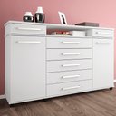 Ver imagem 2 de Cômoda Sapateira Inglaterra com Rodízios 7 Gavetas Branco para Quarto