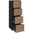 Ver imagem 4 de Armário para Escritório Arquivo 04 Gavetas com Chave Unik A02 Nogal Preto