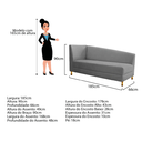 Ver imagem 7 de Recamier Valéria 185cm Lado Esquerdo de Quem Senta Sala de Estar Suede Cinza - Incasa Decor
