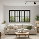 Ver imagem 5 de Vitrô 4 Folhas de Correr Aluminio Preto com Grade 1,00x1,80 Linha 18 Modular