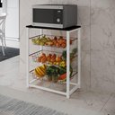 Ver imagem 1 de Fruteira com Suporte para Micro-ondas Barcelona Aço Branco Cesto Cobre Tampo Preto - Cor: Marrom