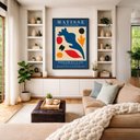 Ver imagem 5 de Quadro Canvas Abstrato Matisse 4 Cores 90x60cm Mold Preta