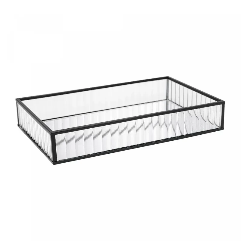 Bandeja de Metal com Espelho Preta 15cm X 25cm X 4cm - 2