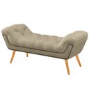 Ver imagem 1 de Recamier Estofada Casal King Size Ayla Veludo Bege Claro