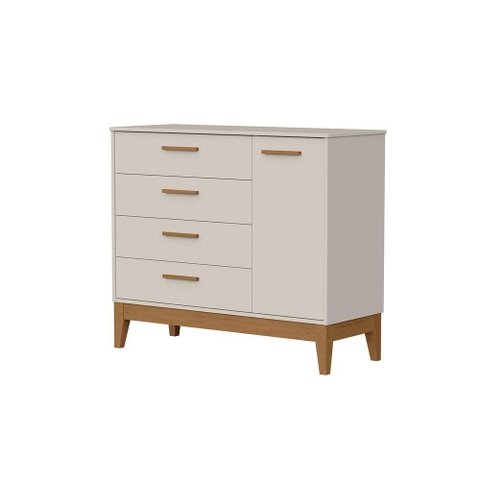 Comoda Sapateira Flip 1 Porta 4 Gaveta Areia