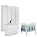 Ver imagem 1 de Quarto de Bebê Helena com Berço Lila Branco Brilho – Phoenix