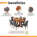Ver mais imagens de Conjunto Sala de Jantar Vick 6 Lugares Tampo MDF Oval Base em X Cadeiras Tati Linho Madeirado